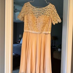 Formal tea length dress. Materials Satin, Chiffon, Sequin New with tag.